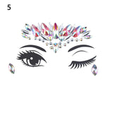 1PC Christmas DIY Eyebrow Face Body Art Adhesive Crystal Glitter Jewels Festival Party Eye Tattoo Stickers Makeup Xmas Decor