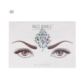 1PC Christmas DIY Eyebrow Face Body Art Adhesive Crystal Glitter Jewels Festival Party Eye Tattoo Stickers Makeup Xmas Decor