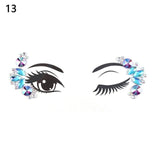 1PC Christmas DIY Eyebrow Face Body Art Adhesive Crystal Glitter Jewels Festival Party Eye Tattoo Stickers Makeup Xmas Decor