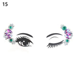 1PC Christmas DIY Eyebrow Face Body Art Adhesive Crystal Glitter Jewels Festival Party Eye Tattoo Stickers Makeup Xmas Decor