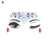 1PC Christmas DIY Eyebrow Face Body Art Adhesive Crystal Glitter Jewels Festival Party Eye Tattoo Stickers Makeup Xmas Decor