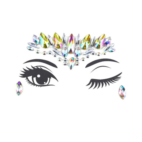 1PC Christmas DIY Eyebrow Face Body Art Adhesive Crystal Glitter Jewels Festival Party Eye Tattoo Stickers Makeup Xmas Decor