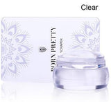 1PC Clear Jelly Silicone Nail Stamper Colorful Handle Chess Nail Art Stamper with Nail Scraper Nail Stamping Tool DIY Set