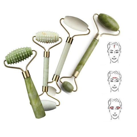 1PC Jade Roller Massager Green Facial Nature Healthy Face Beauty Body Head Neck Foot Skin Care Face Lift Tools Face Roller