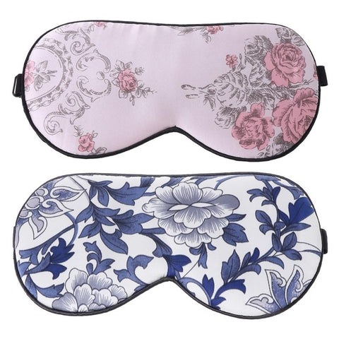 1PC New Silk Sleep Eye Mask Floral Print Sleeping Travel Eyewear Masks Bandage Beauty Hot New