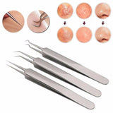 1PC New Useful Straight Bend Curved Blackhead Acne Clip Tweezer Pimple Comedone Remover Kit Face Cleaner Tools