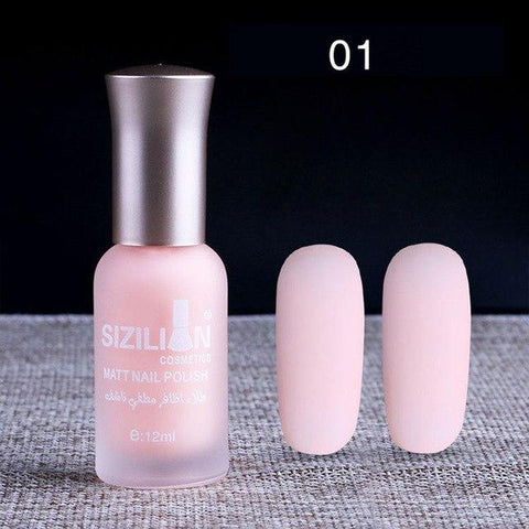 1PC Professional Cute Bottle 12ml Nail Art Makeup Cosmetics 40 Colors Pigments Stamping Print Pink White Matte Nail Polish
