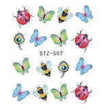 1PCS Fashion Harajuku Retro Animal Cat Flora Flower Water Transfer Nail Art Sticker Decal Slider Manicure Tool Tips JISTZ501-512