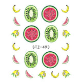 1PCS Summer Harajuku Element Fruit Retro Cake Lace Water Transfer Nail Art Sticker Decal Slider Manicure Tool Tips JISTZ489-500