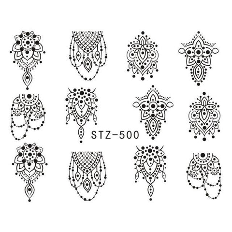 1PCS Summer Harajuku Element Fruit Retro Cake Lace Water Transfer Nail Art Sticker Decal Slider Manicure Tool Tips JISTZ489-500