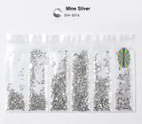 1Pack Mixed Sizes Shiny Nail Art Rhinestone Decorations ss4-ss16 Flatback Glass Gems DIY 3D Nail Design Manicure Accessories