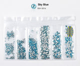 1Pack Mixed Sizes Shiny Nail Art Rhinestone Decorations ss4-ss16 Flatback Glass Gems DIY 3D Nail Design Manicure Accessories