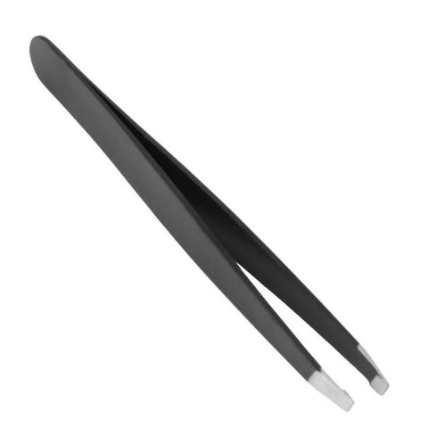 1Pc Eyebrow Tweezer Stainless Steel 9.6cm Flat Tip Rose Black Tweezers For Hair Removal Face Professional Eyes Cosmetic Tool