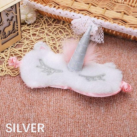 1Pc Lovely Unicorn Sleeping Eye Cover Cartoon Blindfold Eyes Mask Shadow Cover for Girl Kid Traveling SleepHealth Care Tools