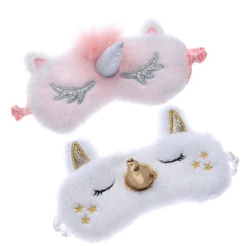 1Pc Lovely Unicorn Sleeping Eye Cover Cartoon Blindfold Eyes Mask Shadow Cover for Girl Kid Traveling SleepHealth Care Tools