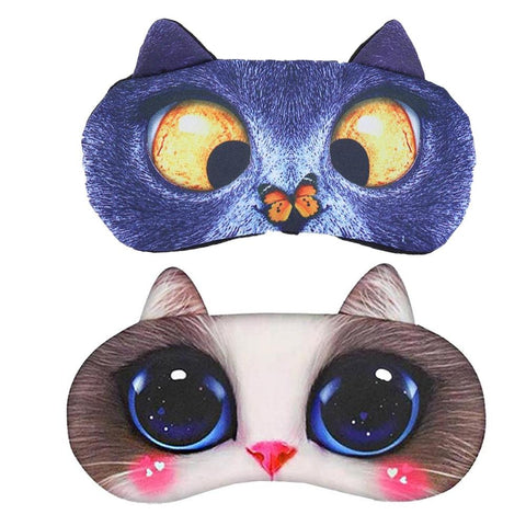 1Pcs Cute Sleep Mask Eye Mask Eyeshade Cover Shade Natural Sleeping Eye Patch Women Men Soft Portable Blindfold Travel Eyepatch