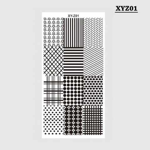 1Pcs Mixed Design Stainless Steel Nail Art Stamping Plates Rectangular Image Template DIY Manicure Stencils Tools BEXYZ01-32