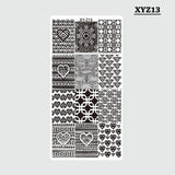 1Pcs Mixed Design Stainless Steel Nail Art Stamping Plates Rectangular Image Template DIY Manicure Stencils Tools BEXYZ01-32