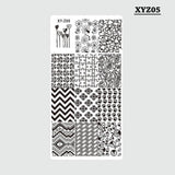 1Pcs Mixed Design Stainless Steel Nail Art Stamping Plates Rectangular Image Template DIY Manicure Stencils Tools BEXYZ01-32