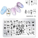 1Pcs Nail Stamping Plates Christmas Snowflakes Santa Claus Winter Nail Art Stamp Template Image Plate Stencil DIY Manicure Tools