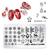 1Pcs Nail Stamping Plates Christmas Snowflakes Santa Claus Winter Nail Art Stamp Template Image Plate Stencil DIY Manicure Tools