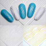 1Pcs Stripes Wave Line 3D Nail Art Sticker Metal Multi-size Wave Strip Nail Stickers Decoration Adhesive Sticker Decals ZJT3016