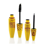 1Set=2pc High Quality Professional Make up Eye liner Set Leopard Colossal Black Mascara + Liquid Entice Cheetah Eyeliner