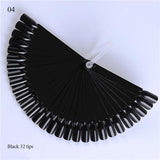 1Set Black/Natural/Transparent Fan Shaped False Nail Tips Practice Display Tools Polish UV Gel Fake Sticker Nail Art Tips LA386