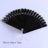 1Set False Nail Tips Nature Clear Black Fan Finger Full Card Nail Art Display Practice Acrylic UV Gel Polish Tool Manicure JI386