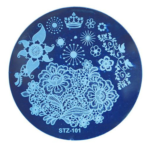 1pc 2018 NEW Round Geometry Triangle/Flower Lace Nail Stamping Plates Stamp Templates Manicure Nail Art Image Plate LASTZ101-130