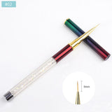 1pc Nail Art Brush Rhinestone Acrylic Pen Carving Nails Tips Painting Poly Gel Tool Liner French Manicure Accessories New Design