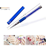 1pc Nail Art Brush Rhinestone Acrylic Pen Carving Nails Tips Painting Poly Gel Tool Liner French Manicure Accessories New Design