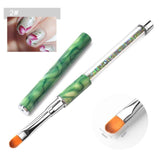 1pc Nail Art Brush Rhinestone Acrylic Pen Carving Nails Tips Painting Poly Gel Tool Liner French Manicure Accessories New Design