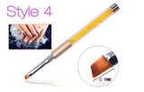 1pc Nail Art Brush Rhinestone Acrylic Pen Carving Nails Tips Painting Poly Gel Tool Liner French Manicure Accessories New Design