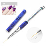 1pc Nail Art Brush Rhinestone Acrylic Pen Carving Nails Tips Painting Poly Gel Tool Liner French Manicure Accessories New Design