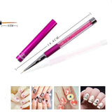 1pc Nail Art Brush Rhinestone Acrylic Pen Carving Nails Tips Painting Poly Gel Tool Liner French Manicure Accessories New Design