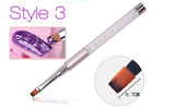 1pc Nail Art Brush Rhinestone Acrylic Pen Carving Nails Tips Painting Poly Gel Tool Liner French Manicure Accessories New Design