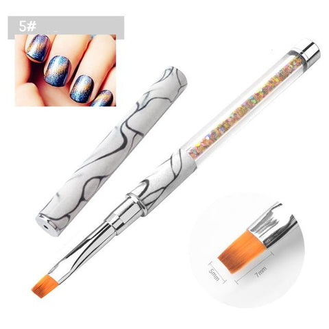 1pc Nail Art Brush Rhinestone Acrylic Pen Carving Nails Tips Painting Poly Gel Tool Liner French Manicure Accessories New Design