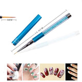 1pc Nail Art Brush Rhinestone Acrylic Pen Carving Nails Tips Painting Poly Gel Tool Liner French Manicure Accessories New Design