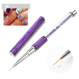 1pc Nail Art Brush Rhinestone Acrylic Pen Carving Nails Tips Painting Poly Gel Tool Liner French Manicure Accessories New Design