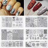 1pc Nail Stamping Plates Flowers Geometric Triangle Nail Art Stamp Stamping Template Image Plate Stencil Nails Tool BEXYJ7-32