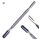 1pc Stainless Steel Nail Art Double Sided Cuticle Finger Dead Skin Cut Remover Pusher Manicure Pedicure Nail Care Tools LA1-9