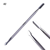 1pc Stainless Steel Nail Art Double Sided Cuticle Finger Dead Skin Cut Remover Pusher Manicure Pedicure Nail Care Tools LA1-9