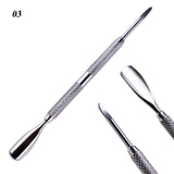 1pc Stainless Steel Nail Art Double Sided Cuticle Finger Dead Skin Cut Remover Pusher Manicure Pedicure Nail Care Tools LA1-9