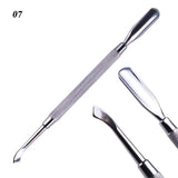 1pc Stainless Steel Nail Art Double Sided Cuticle Finger Dead Skin Cut Remover Pusher Manicure Pedicure Nail Care Tools LA1-9