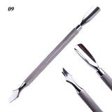 1pc Stainless Steel Nail Art Double Sided Cuticle Finger Dead Skin Cut Remover Pusher Manicure Pedicure Nail Care Tools LA1-9