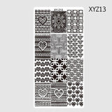 1pcs 12*6cm Rectangle Nail Stamping Template Negative Windmill Flowers Patterns DIY Nail Designs Manicure Stamp Plate JIXYZ01-32