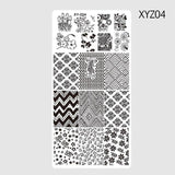 1pcs 12*6cm Rectangle Nail Stamping Template Negative Windmill Flowers Patterns DIY Nail Designs Manicure Stamp Plate JIXYZ01-32