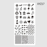 1pcs 12*6cm Rectangle Nail Stamping Template Negative Windmill Flowers Patterns DIY Nail Designs Manicure Stamp Plate JIXYZ01-32