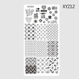 1pcs 12*6cm Rectangle Nail Stamping Template Negative Windmill Flowers Patterns DIY Nail Designs Manicure Stamp Plate JIXYZ01-32